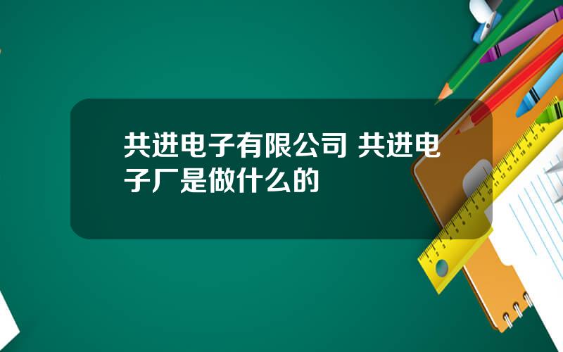 共进电子有限公司 共进电子厂是做什么的